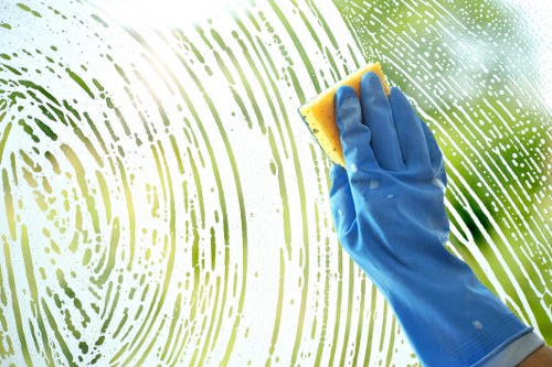 Cleaning supplies and equipment ready for a commercial site