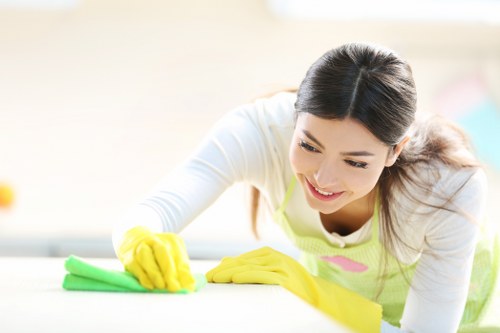 Cleaners sorting recyclable materials as part of borough waste separation practices